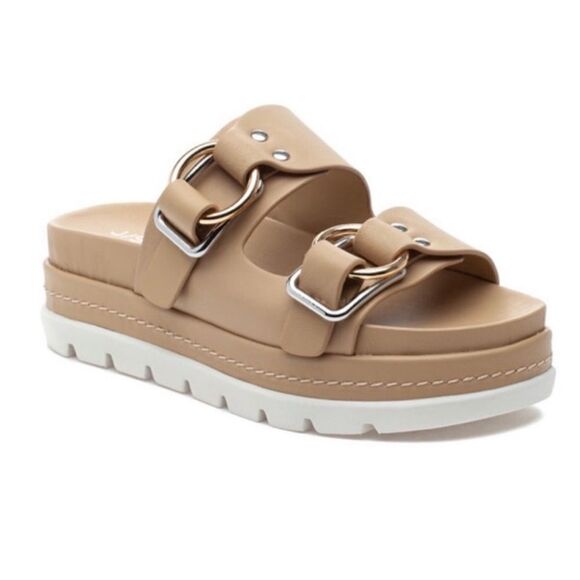 J/slides Baha Sand Leather platform sandals NWT size 10m - Picture 1 of 10